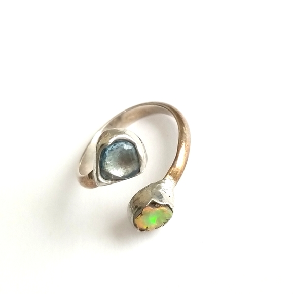 Free People Handcrafted Double Stone Wrap Ring - Picture 3 of 5